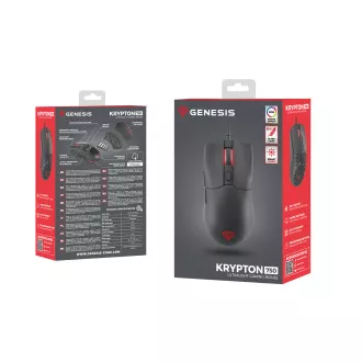 Genesis gaming optički miš KRYPTON 750/RGB/8000 DPI/Gaming/Optički/8000 DPI/Žični USB/Crni