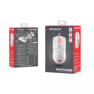 Genesis gaming optički miš KRYPTON 750/RGB/8000 DPI/gaming/optički/8000 DPI/žičani USB/bijeli
