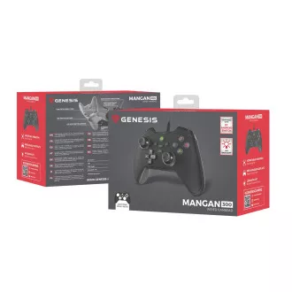 Genesis MANGAN 300 žični gamepad, za PC/Switch/Mobile, crni