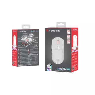 Genesis bežični gaming miš ZIRCON XIII/Gaming/Optički/26.000 DPI/Bežični USB/Bijeli