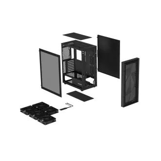 Kućište za računalo Genesis DIAXID 605F/Midi Tower/Prozirno/Crno