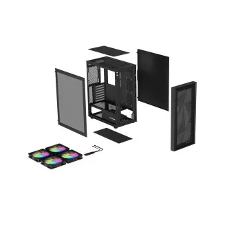 Kućište za računalo Genesis DIAXID 605 ARGB/Midi Tower/Transpar./Crna