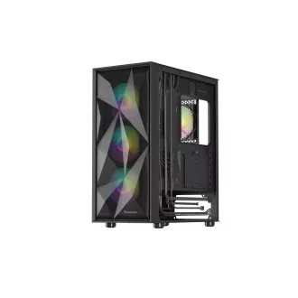 Kućište za računalo Genesis DIAXID 605 ARGB/Midi Tower/Transpar./Crna