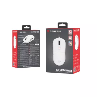 Genesis gaming miš KRYPTON 660/Gaming/Optički/12.000 DPI/Žični USB-A/Bijeli