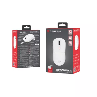Genesis gaming miš ZIRCON 660 PRO/Gaming/Optički/Za dešnjake/26.000 DPI/Žični+bežični/Bijeli Genesis gaming miš ZIRCON 660 PRO/Gaming/Optički/Za dešnjake/26.000 DPI/Žični+bežični/Bijeli