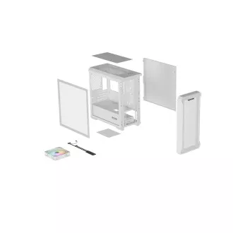 Kućište za računalo Genesis IRID 503 ARGB LITE/Mini Tower/Prozirno/Bijelo Kućište za računalo Genesis IRID 503 ARGB LITE/Mini Tower/Prozirno/Bijelo
