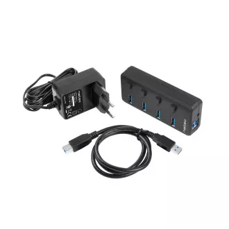 Natec Mantis 2 aktivno čvorište s funkcijom punjenja 4x USB 3.0 HUB, prekidač napajanja, strujni adapter Natec Mantis 2 aktivno čvorište s funkcijom punjenja 4x USB 3.0 HUB, prekidač napajanja, strujni adapter
