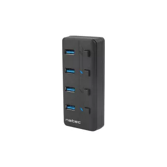 Natec Mantis 2 aktivno čvorište s funkcijom punjenja 4x USB 3.0 HUB, prekidač napajanja, strujni adapter Natec Mantis 2 aktivno čvorište s funkcijom punjenja 4x USB 3.0 HUB, prekidač napajanja, strujni adapter