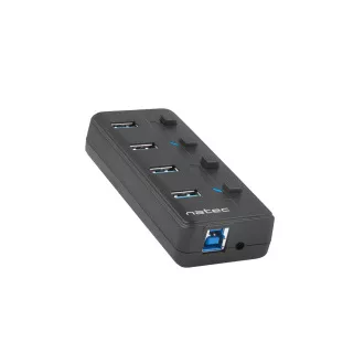 Natec Mantis 2 aktivno čvorište s funkcijom punjenja 4x USB 3.0 HUB, prekidač napajanja, strujni adapter Natec Mantis 2 aktivno čvorište s funkcijom punjenja 4x USB 3.0 HUB, prekidač napajanja, strujni adapter