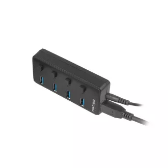 Natec Mantis 2 aktivno čvorište s funkcijom punjenja 4x USB 3.0 HUB, prekidač napajanja, strujni adapter Natec Mantis 2 aktivno čvorište s funkcijom punjenja 4x USB 3.0 HUB, prekidač napajanja, strujni adapter