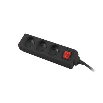 Produžni kabel Lanberg PS1, 3 utičnice, prekidač 3m, crni Produžni kabel Lanberg PS1, 3 utičnice, prekidač 3m, crni