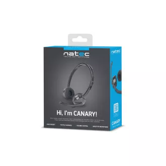 NATEC slušalice s mikrofonom CANARY, crne