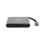 Natec multiport adapter Fowler MINI USB-C PD, USB 3.0, HDMI 4K