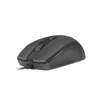 Natec optički miš HOOPOE 2/1600 DPI/Uredski/Optički/1600 DPI/Žični USB/Crni