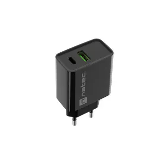 Univerzalni punjač Natec RIBERA 20W 1X USB-A + 1X USB-C, crni