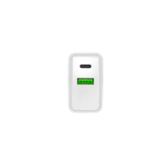 Univerzalni punjač Natec RIBERA 20W 1X USB-A + 1X USB-C, bijeli Univerzalni punjač Natec RIBERA 20W 1X USB-A + 1X USB-C, bijeli