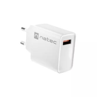Univerzalni punjač Natec RIBERA 18W 1X USB-A, bijeli