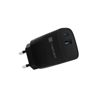 Univerzalni USB punjač Natec RIBERA GaN 30 W, 1X USB-A, 1X USB-C, crni Univerzalni USB punjač Natec RIBERA GaN 30 W, 1X USB-A, 1X USB-C, crni