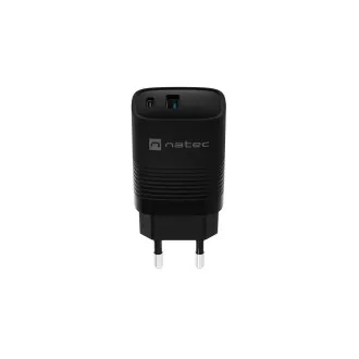 Univerzalni USB punjač Natec RIBERA GaN 30 W, 1X USB-A, 1X USB-C, crni Univerzalni USB punjač Natec RIBERA GaN 30 W, 1X USB-A, 1X USB-C, crni
