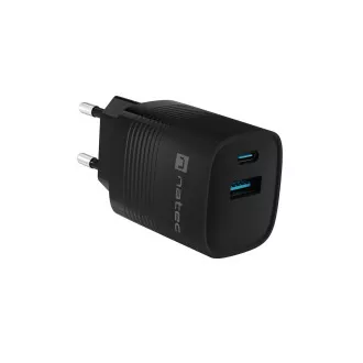 Univerzalni USB punjač Natec RIBERA GaN 30 W, 1X USB-A, 1X USB-C, crni Univerzalni USB punjač Natec RIBERA GaN 30 W, 1X USB-A, 1X USB-C, crni