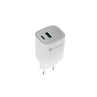Univerzalni USB punjač Natec RIBERA GaN 30W, 1X USB-A, 1X USB-C, bijeli