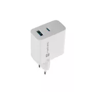 Univerzalni USB punjač Natec RIBERA GaN 45W, 1X USB-A, 1X USB-C, bijeli