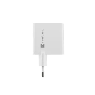 Univerzalni USB punjač Natec RIBERA GaN 45W, 1X USB-A, 1X USB-C, bijeli Univerzalni USB punjač Natec RIBERA GaN 45W, 1X USB-A, 1X USB-C, bijeli