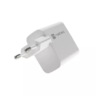 Univerzalni USB punjač Natec RIBERA GaN 45W, 1X USB-A, 1X USB-C, bijeli Univerzalni USB punjač Natec RIBERA GaN 45W, 1X USB-A, 1X USB-C, bijeli