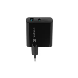 Univerzalni USB punjač Natec RIBERA GaN 45W, 1X USB-A, 1X USB-C, crni Univerzalni USB punjač Natec RIBERA GaN 45W, 1X USB-A, 1X USB-C, crni