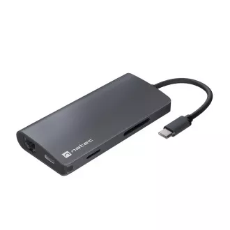 Natec multiport adapter FOWLER 2 3X USB 3.0 HUB, HDMI 4K, USB-C, RJ45, SD, MICRO SD Natec multiport adapter FOWLER 2 3X USB 3.0 HUB, HDMI 4K, USB-C, RJ45, SD, MICRO SD