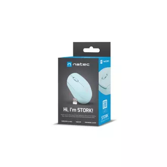 Miš Natec STORK/Uredski/Optički/1600 DPI/Bežični USB/Plavi