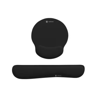 Ergonomski Natec CHIPMUNK 2u1 set jastučića za zapešća, crni