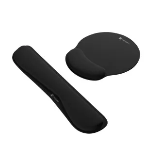 Ergonomski Natec CHIPMUNK 2u1 set jastučića za zapešća, crni