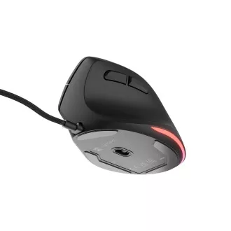 Vertikalni miš Natec CRAKE 2 PRO/Vertikalni/Optički/Za dešnjake/12.400 DPI/Žični USB-A/Crni