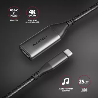 AXAGON RVC-HI2M, USB-C -> HDMI 2.0a adapter, 4K/60Hz HDR10