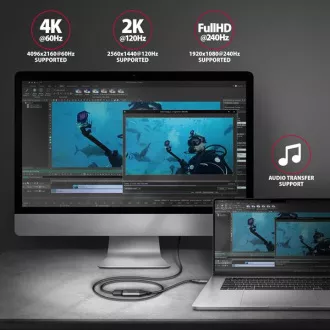 AXAGON RVC-HI2M, USB-C -> HDMI 2.0a adapter, 4K/60Hz HDR10