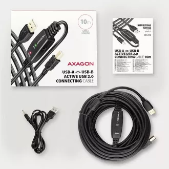 AXAGON ADR-210B, USB 2.0 AM -> BM aktivni priključni / repetitorski kabel, 10 m