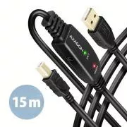 AXAGON ADR-215B, USB 2.0 AM -> BM aktivni priključni / repetitorski kabel, 15 m