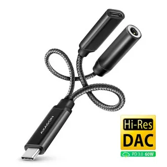 AXAGON ADA-HCPD, USB-C na 3,5 mm priključak - Hi-Res DAC audio adapter, 384kHz/32bit, stereo, PD 60W 3A AXAGON ADA-HCPD, USB-C na 3,5 mm priključak - Hi-Res DAC audio adapter, 384kHz/32bit, stereo, PD 60W 3A