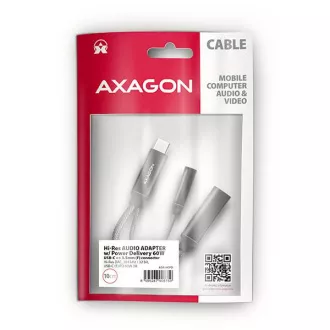AXAGON ADA-HCPD, USB-C na 3,5 mm priključak - Hi-Res DAC audio adapter, 384kHz/32bit, stereo, PD 60W 3A AXAGON ADA-HCPD, USB-C na 3,5 mm priključak - Hi-Res DAC audio adapter, 384kHz/32bit, stereo, PD 60W 3A
