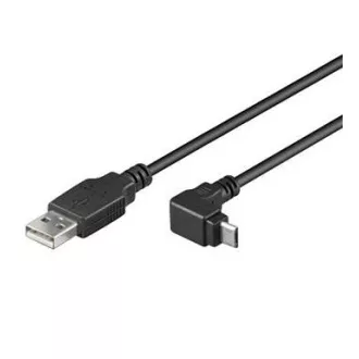 PremiumCord mikro USB 2.0 kabel, AB, 90°, 3m PremiumCord mikro USB 2.0 kabel, AB, 90°, 3m