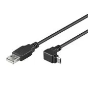 PremiumCord mikro USB 2.0 kabel, AB, 90°, 3m