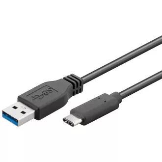 Premium kabel USB-C/muški - USB 3.0 A/muški, crni, 3m