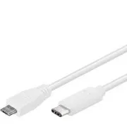 Premium kabel USB-C/muški - USB 2.0 Micro-B/muški, bijeli, 0,6 m