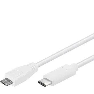 Premium kabel USB-C/muški - USB 2.0 Micro-B/muški, bijeli, 0,6 m Premium kabel USB-C/muški - USB 2.0 Micro-B/muški, bijeli, 0,6 m