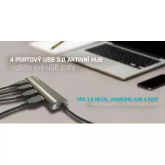 i-tec USB 3.0 metalni HUB za punjenje s 4 priključka