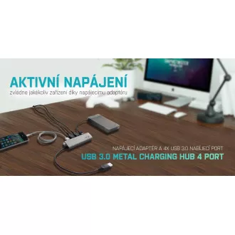 i-tec USB 3.0 metalni HUB za punjenje s 4 priključka
