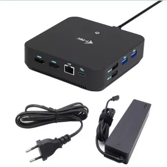 i-tec USB-C DP Dual HDMI priključna stanica, napajanje 100 W + i-tec univerzalni punjač 100 W