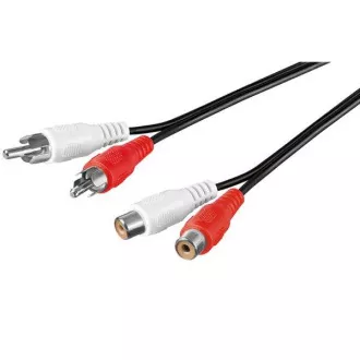 PremiumCord kabel 2x činč-2x činč, M/Ž 5m
