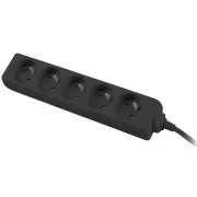 Produžni kabel 230V 3m 5 utičnica crni